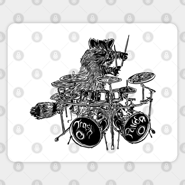 Trash panda drummer musician raccoon Magnet by LastViewGallery